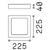 Lubinis šviestuvas 17W LED paviršinis šviestuvas UNIVERSAL SQUARE, baltas, 2700K, 342597