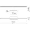 Sieninis šviestuvas 17W LED sieninis veidrodžio šviestuvas MENORCA, chromo sp., 3000/4000K, IP44, A3730371C