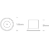 18W LED įleidžiamas šviestuvas, baltas, 3000K, 10118DC/W/W