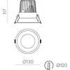 18W LED įleidžiamas šviestuvas KIDAL, baltas, 4000K, dimeriuojamas, IP44, E3771312BDP