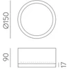 18W LED lubinis šviestuvas TECH, juodas, 3000/4000K, IP44, dimeriuojamas, P3987170NDP