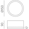 18W LED lubinis šviestuvas TECH, juodas, 3000/4000K, dimeriuojamas, IP44, P3987170NDT