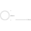 Lubinis šviestuvas 18W LED paviršinis šviestuvas, juodos sp., 2800/3300/4000K, 230mm, UGR19, 62020BU/B/V