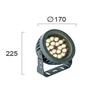 18W LED prožektorius ERMIS, tamsiai pilkas, 3000K, IP66, 4205200