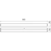 18W LED sieninis šviestuvas TASK, juodas, 3000/4000K, IP44, 90cm, 01-4567