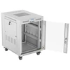 LANBERG laisvai pastatoma stelažinė spintelė 19/15U 600x800 stiklinių durelių LCD plokščias komplektas pilkas V2