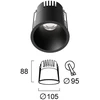 19W LED įleidžiamas šviestuvas DYLAN, juodas, 2700/4200/6500K, 4331501
