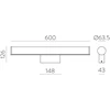 Sieninis šviestuvas 19W LED sieninis veidrodžio šviestuvas URA, chromo/baltos sp., 3000/4000K, dimeriuojamas, IP44, A3298271CDP
