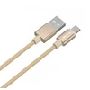 V-tac 1m mikro USB laidas, auksinės spalvos, laido tipas : pintas.