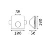 Ideal Lux 1W recessed lamp 1 light WALKY, 3000K, juodas