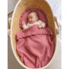 2 dalių muslino kūdikio patalynės komplektas su raukinuku My Sweet Baby retro pink