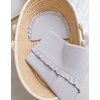 2 dalių muslino patalynės komplektas kūdikiui su raukinuku, pilkas