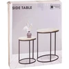 Home Styling Collection Rinkinys: 2 kavos staleliai su mediniu stalviršiu