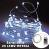 20 LED Girlianda, Šaltai Balta