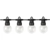 20 LED lempučių girlianda, 10m, 2700K, IP65, su saulės baterija, skaidrus stiklas