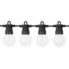 20 LED lempučių girlianda, 10m, 2700K, IP65, su saulės baterija, matinis stiklas