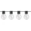 20 LED lempučių girlianda, 7m, 2700K, IP65, su saulės baterija, skaidrus stiklas