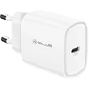 20 W USB-C PD sieninis įkroviklis Tellur, baltas