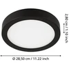 20,5W LED paviršinė panelė FUEVA 5, juodu korpusu, 3000K, 28,5cm, dimeriuojama