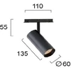 20W LED akcentinis šviestuvas į magnetines sistemas VIOKEF MAGNETIC, juodas, 3000/4000/6000K, 4244100S
