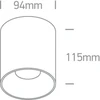 Lubinis šviestuvas 20W LED cilindro formos šviestuvas, juodas, 3000K, 12120Z/B/W