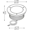 20W LED įleidžiamas į žemę šviestuvas CNC 150, pilkas, 3000K, 32°