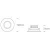 20W LED įleidžiamas pakreipiamas šviestuvas, baltas, 3000K, 11120E/W/W