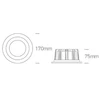 20W LED įleidžiamas šviestuvas, baltas, 3000/4000/5000K, 10120CA/W/V
