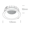 20W LED įleidžiamas šviestuvas, baltas, 3000/3500/4000K, su filtru nuo akinimo, 10120DH/W/V