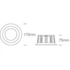 20W LED įleidžiamas šviestuvas, juodas, 3000/4000/5000K, 10120CA/B/V