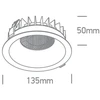20W LED įleidžiamas šviestuvas su filtru nuo akinimo, juodas, 3000/3500/4000K, 10120DH/B/V