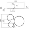Lubinis šviestuvas 20W LED paviršinis šviestuvas ATOM, juodos/žalvario sp., 3000K