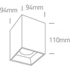 Lubinis šviestuvas 20W LED paviršinis šviestuvas, baltas, 3000K, 12120ZA/W/W