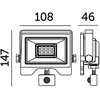 20W LED prožektorius su judesio davikliu MHC, juodas, 4000K, IP54
