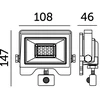 20W LED prožektorius su judesio davikliu MHC, juodas, 6500K, IP54