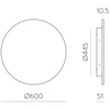 20W LED sieninis šviestuvas COMBO, aukso sp., 2700-3000K, IP65, A3966370O