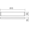 20W LED sieninis šviestuvas PEPAS, juodas, 3000K