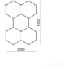216W LED lubinis šviestuvas HEXLINE 208x300cm, baltas, 6500K