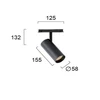 Pakabinamas šviestuvas 21W LED akcentinis šviestuvas į magnetines sistemas VIOKEF MAGNETIC, juodas, 3000K, dimeriuojamas, 4244100