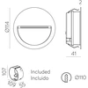 2,2W LED įleidžiamo montavimo sieninis šviestuvas SPICA, baltas, 2200/2700/3200/4000K, IP65, E2061071B