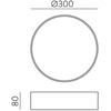 22W LED lubinis šviestuvas PARIS, baltas, 2700/3000/4000K, dimeriuojamas, IP54, P4028070BDP