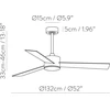 22W LED lubinis šviestuvas SHAMAL, baltos/medžio sp., 3000/4000/6500K, dimeriuojamas, su 35W ventiliatoriumi, V2522030B