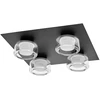 Lubinis šviestuvas 22W LED paviršinis vonios šviestuvas ORBIS FLAME, juodas, 3000/4000K, IP44