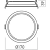 23W LED įleidžiamas šviestuvas XEVO ROUND, matinės baltos sp., 3000/4000/6000K