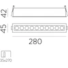24W LED įleidžiamas šviestuvas INVISIBLE, juodas, 3000K, dimeriuojamas, E3980100NDT