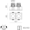 24W LED įleidžiamas šviestuvas MOVE, baltas, 2700/3000K, dimeriuojamas, IP44, E3984172BDP