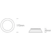 24W LED įleidžiamas vonios šviestuvas, baltas, 3000/4000/6000K, IP44, 10124U/W/V