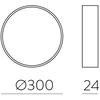 24W LED lubinis šviestuvas KOE, baltas, 3000/4000K, IP43, P3852172B