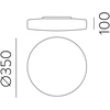 24W LED lubinis šviestuvas MOON, baltas, 2700/3000/4000K, dimeriuojamas, IP44, P0969272OPDT