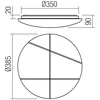 Lubinis šviestuvas 24W LED plafonas NELLA, baltas, 3000/4000/6500K